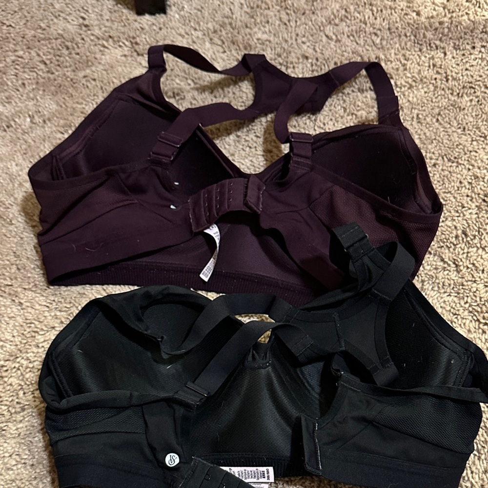 Victoria's Secret Black and Plum Padded Sports Bra Duo - Picture 2 of 7
